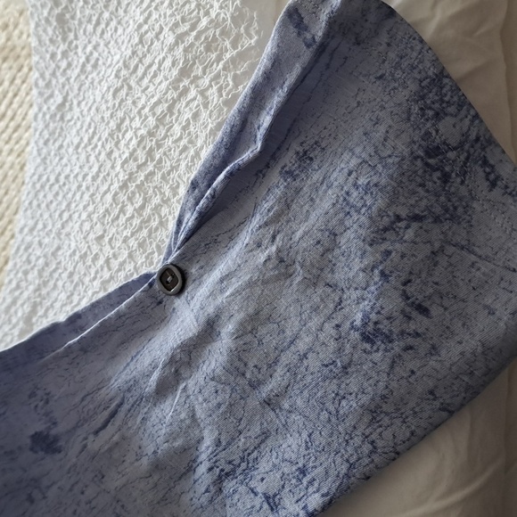 HABITAT top bell sleeve flowy blue tie dye look coastal resort cotton tunic M - Picture 4 of 5